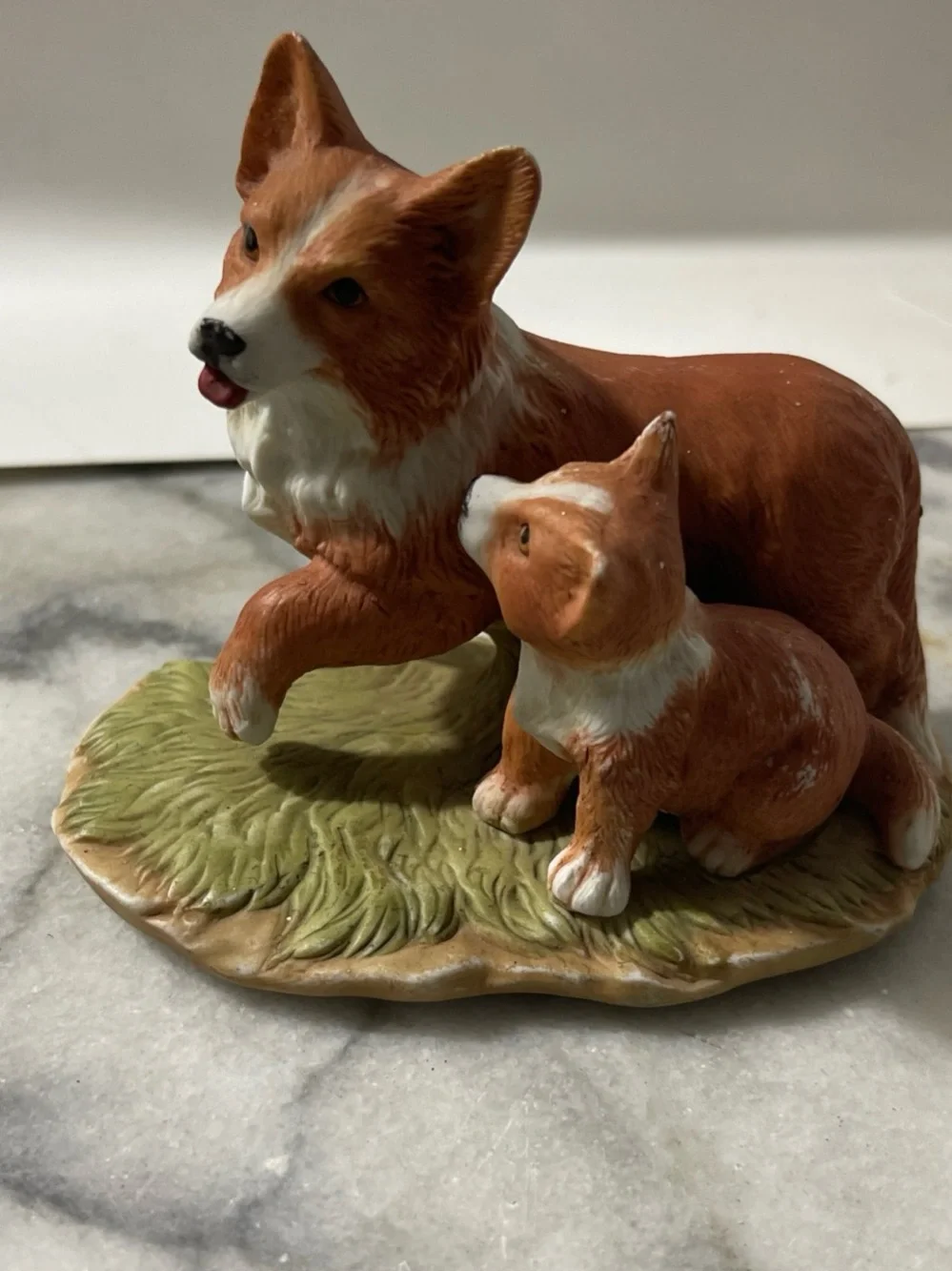Vintage Lot Handmade & Painted Corgi Dogs Figurine & German Sherperd Ceramics